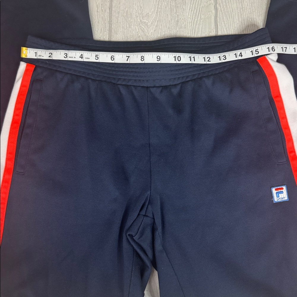 New Fila Track Pants, medium, blue w/sport stripes, straight- wide leg joggers - Picture 2 of 10